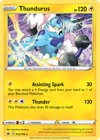 Thundurus (052/198) (Theme Deck Exclusive) [Sword & Shield: Chilling Reign] - The Mythic Store | 24h Order Processing
