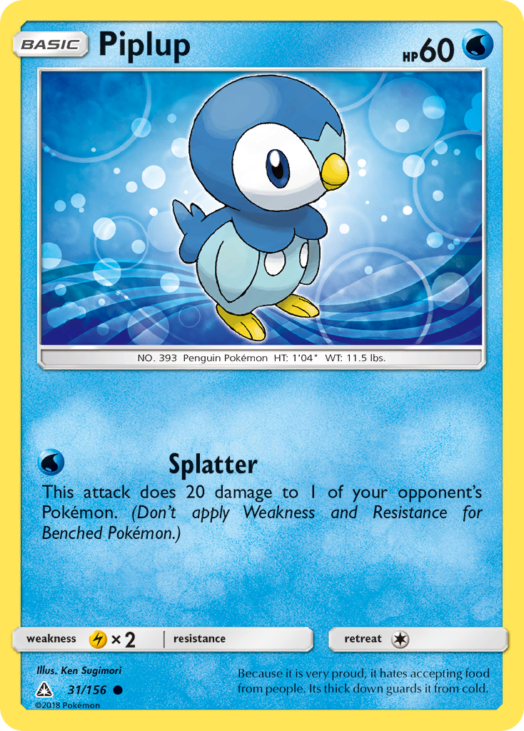Piplup (31/156) [Sun & Moon: Ultra Prism] - The Mythic Store | 24h Order Processing