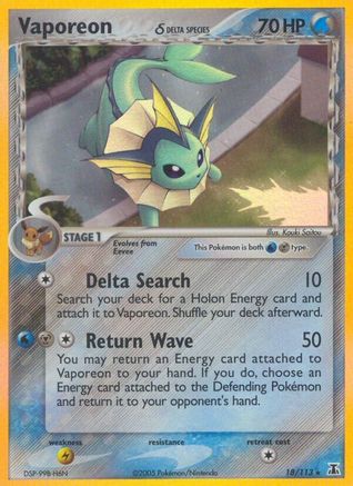 Vaporeon (18/113) (Delta Species) [EX: Delta Species] - The Mythic Store | 24h Order Processing