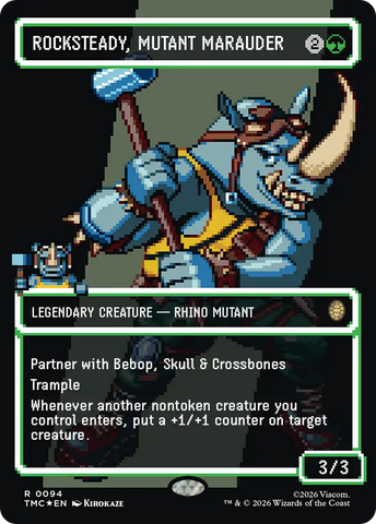 Rocksteady, Mutant Marauder (Borderless) (Surge Foil) [Teenage Mutant Ninja Turtles Commander] - The Mythic Store | 24h Order Processing