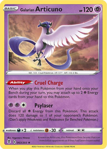 Galarian Articuno (063/203) [Sword & Shield: Evolving Skies] - The Mythic Store | 24h Order Processing
