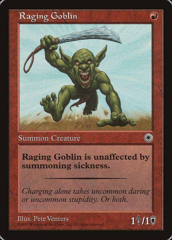 Raging Goblin (With Flavor Text) [Portal] - The Mythic Store | 24h Order Processing