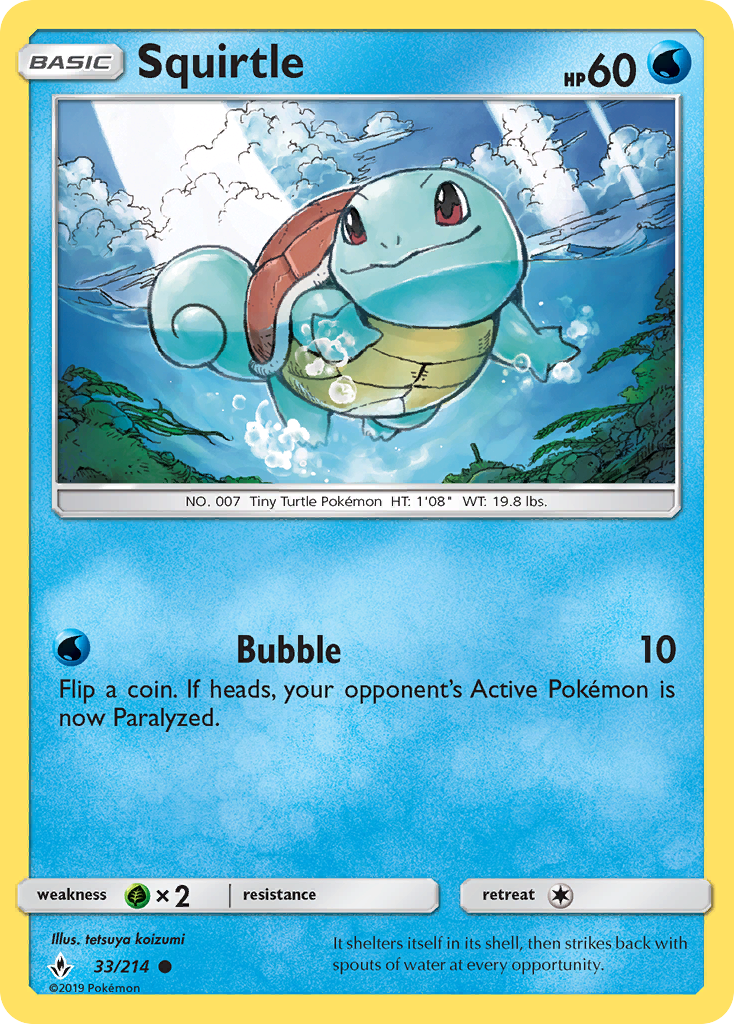 Squirtle (33/214) [Sun & Moon: Unbroken Bonds] - The Mythic Store | 24h Order Processing