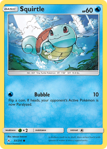 Squirtle (33/214) [Sun & Moon: Unbroken Bonds] - The Mythic Store | 24h Order Processing