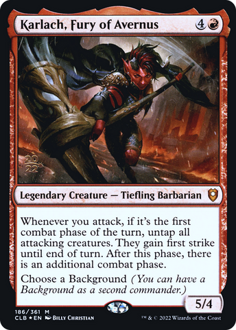 Karlach, Fury of Avernus [Commander Legends: Battle for Baldur's Gate Prerelease Promos] - The Mythic Store | 24h Order Processing