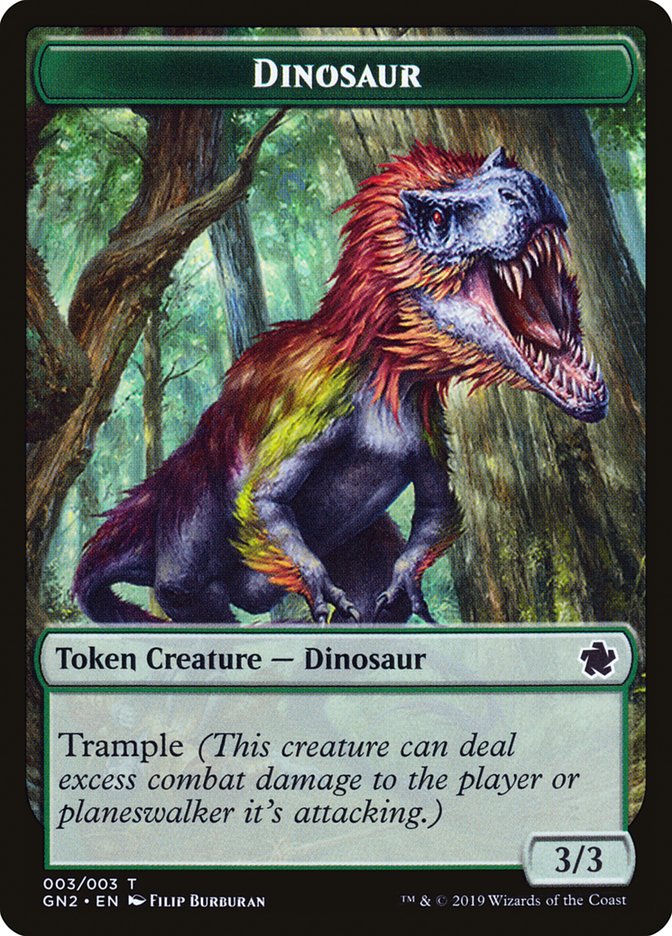 Dragon // Dinosaur Double-Sided Token [Game Night 2019 Tokens] - The Mythic Store | 24h Order Processing