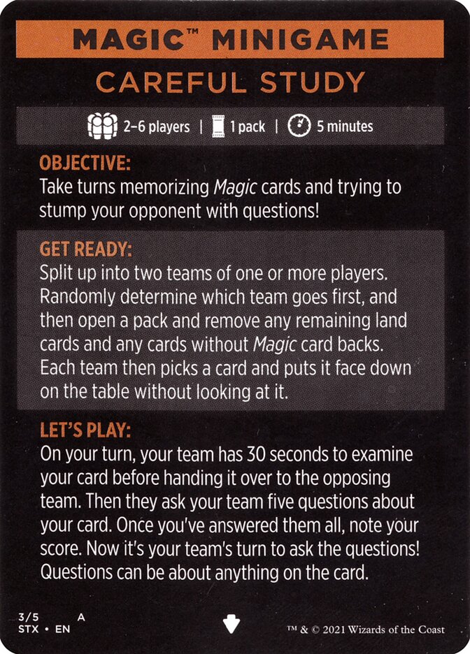 Careful Study (Magic Minigame) [Strixhaven: School of Mages Minigame] - The Mythic Store | 24h Order Processing