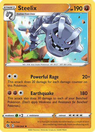 Steelix (139/264) (Theme Deck Exclusive) [Sword & Shield: Fusion Strike] - The Mythic Store | 24h Order Processing