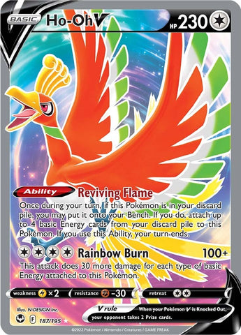 Ho-oh V (187/195) [Sword & Shield: Silver Tempest] - The Mythic Store | 24h Order Processing