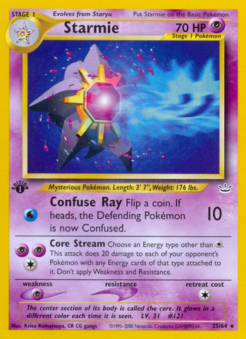 Starmie (25/64) [Neo Revelation 1st Edition] - The Mythic Store | 24h Order Processing