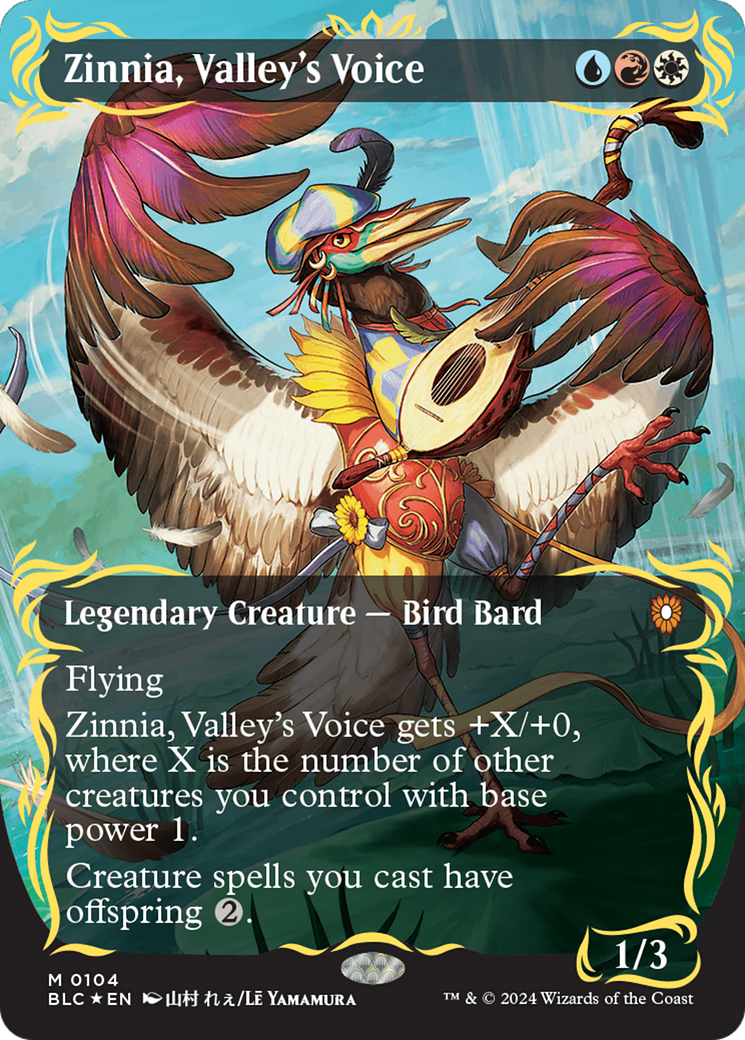 Zinnia, Valley's Voice (Borderless) (Raised Foil) [Bloomburrow Commander] - The Mythic Store | 24h Order Processing