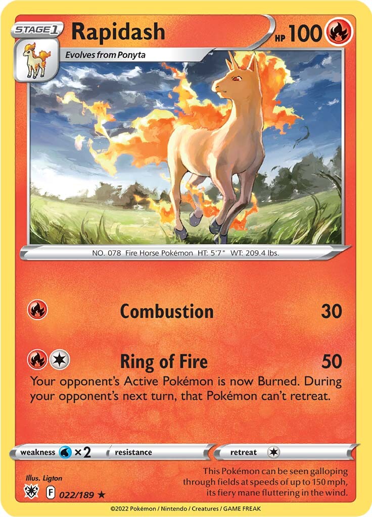 Rapidash (022/189) [Sword & Shield: Astral Radiance] - The Mythic Store | 24h Order Processing