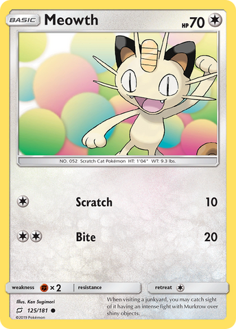 Meowth (125/181) [Sun & Moon: Team Up] - The Mythic Store | 24h Order Processing