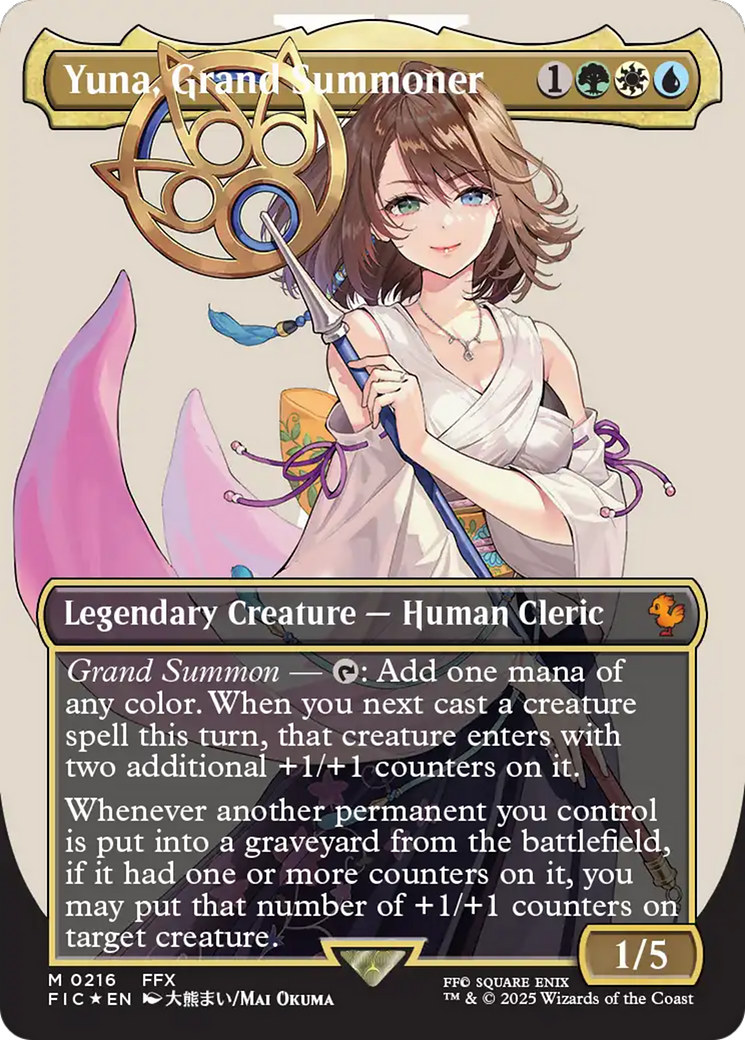 Yuna, Grand Summoner (Borderless) (Surge Foil) [FINAL FANTASY Commander] - The Mythic Store | 24h Order Processing