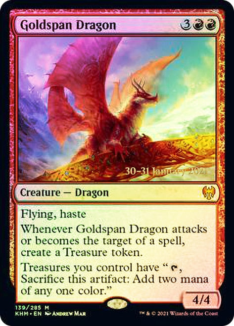Goldspan Dragon [Kaldheim Prerelease Promos] - The Mythic Store | 24h Order Processing