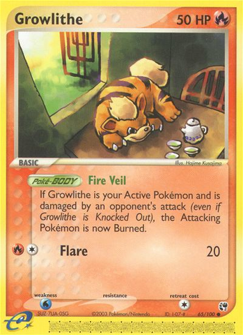 Growlithe (65/100) [EX: Sandstorm] - The Mythic Store | 24h Order Processing