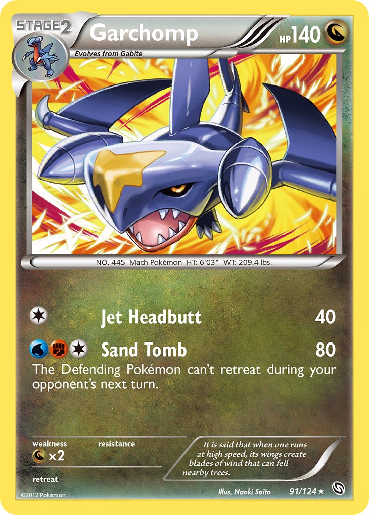 Garchomp (91/124) (Cracked Ice Holo) (Theme Deck Exclusive) [Black & White: Dragons Exalted] - The Mythic Store | 24h Order Processing