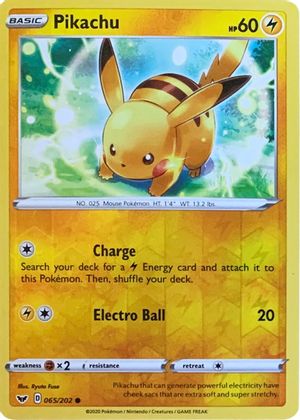 Pikachu (065/202) (Reverse Cosmos Holo) [Sword & Shield: Base Set] - The Mythic Store | 24h Order Processing