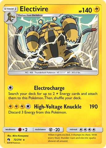 Electivire (72/214) [Sun & Moon: Lost Thunder] - The Mythic Store | 24h Order Processing