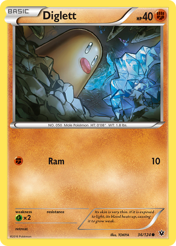 Diglett (36/124) [XY: Fates Collide] - The Mythic Store | 24h Order Processing