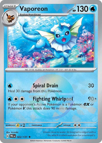 Vaporeon (022/131) (Poke Ball Pattern) [Scarlet & Violet: Prismatic Evolutions] - The Mythic Store | 24h Order Processing