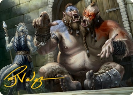 Ettin Art Card (Gold-Stamped Signature) [Dungeons & Dragons: Adventures in the Forgotten Realms Art Series] - The Mythic Store | 24h Order Processing