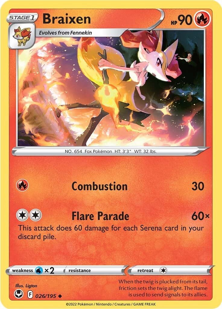 Braixen (026/195) [Sword & Shield: Silver Tempest] - The Mythic Store | 24h Order Processing