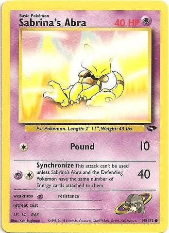 Sabrina's Abra (93/132) [Gym Challenge Unlimited] - The Mythic Store | 24h Order Processing