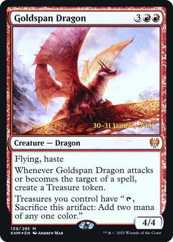 Goldspan Dragon [Kaldheim Prerelease Promos] - The Mythic Store | 24h Order Processing