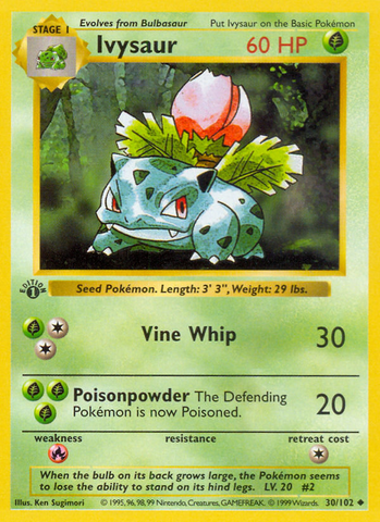 Ivysaur (30/102) (Shadowless) [Base Set 1st Edition] - The Mythic Store | 24h Order Processing