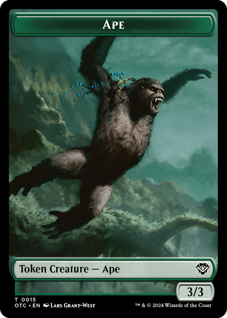 Ape // Shark Double-Sided Token [Outlaws of Thunder Junction Commander Tokens] - The Mythic Store | 24h Order Processing