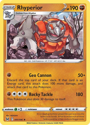 Rhyperior (091/196) [Sword & Shield: Lost Origin] - The Mythic Store | 24h Order Processing