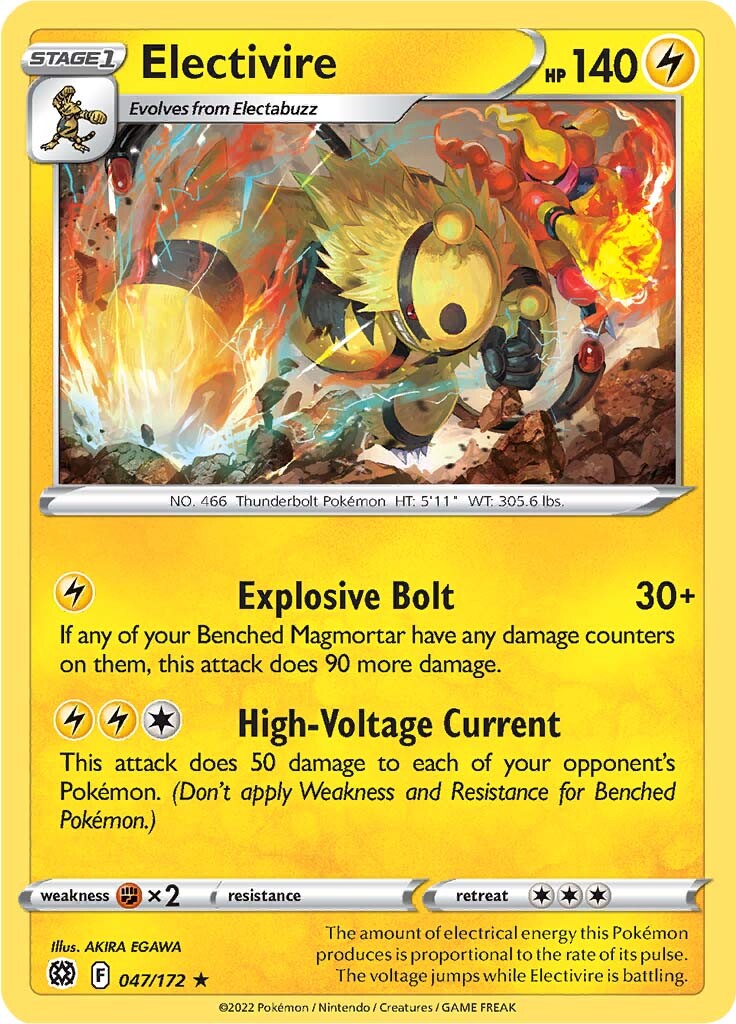 Electivire (047/172) [Sword & Shield: Brilliant Stars] - The Mythic Store | 24h Order Processing