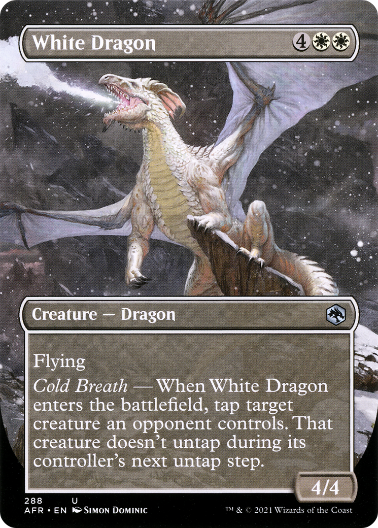 White Dragon (Borderless Alternate Art) [Dungeons & Dragons: Adventures in the Forgotten Realms] - The Mythic Store | 24h Order Processing