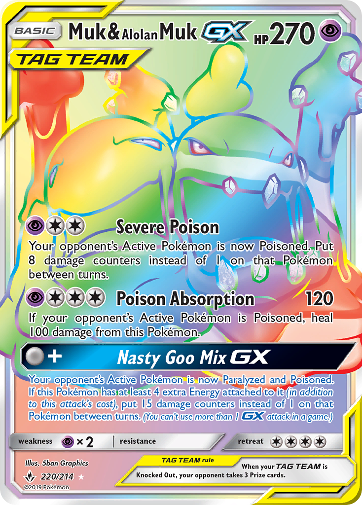 Muk & Alolan Muk GX (220/214) [Sun & Moon: Unbroken Bonds] - The Mythic Store | 24h Order Processing