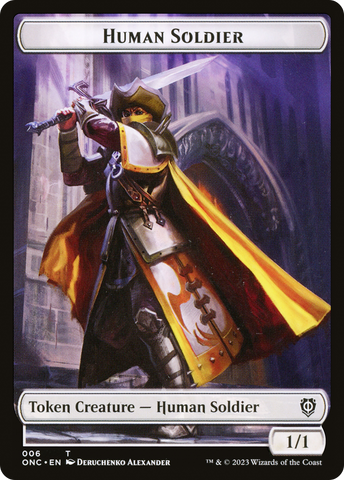 Human Soldier // Elephant Double-Sided Token [Phyrexia: All Will Be One Commander Tokens] - The Mythic Store | 24h Order Processing