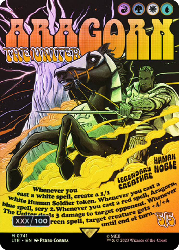 Aragorn, the Uniter (Borderless Poster) (Serialized) [The Lord of the Rings: Tales of Middle-Earth] - The Mythic Store | 24h Order Processing