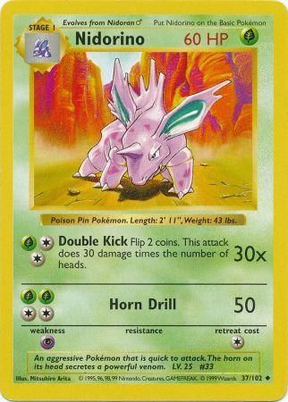 Nidorino (37/102) [Base Set Shadowless Unlimited] - The Mythic Store | 24h Order Processing
