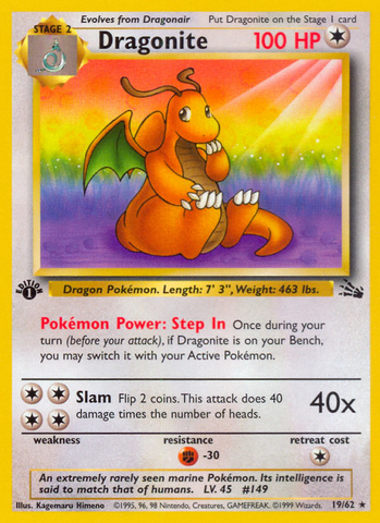 Dragonite (19/62) [Fossil 1st Edition] - The Mythic Store | 24h Order Processing