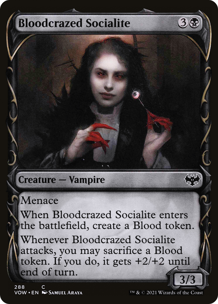 Bloodcrazed Socialite (Showcase Fang Frame) [Innistrad: Crimson Vow] - The Mythic Store | 24h Order Processing