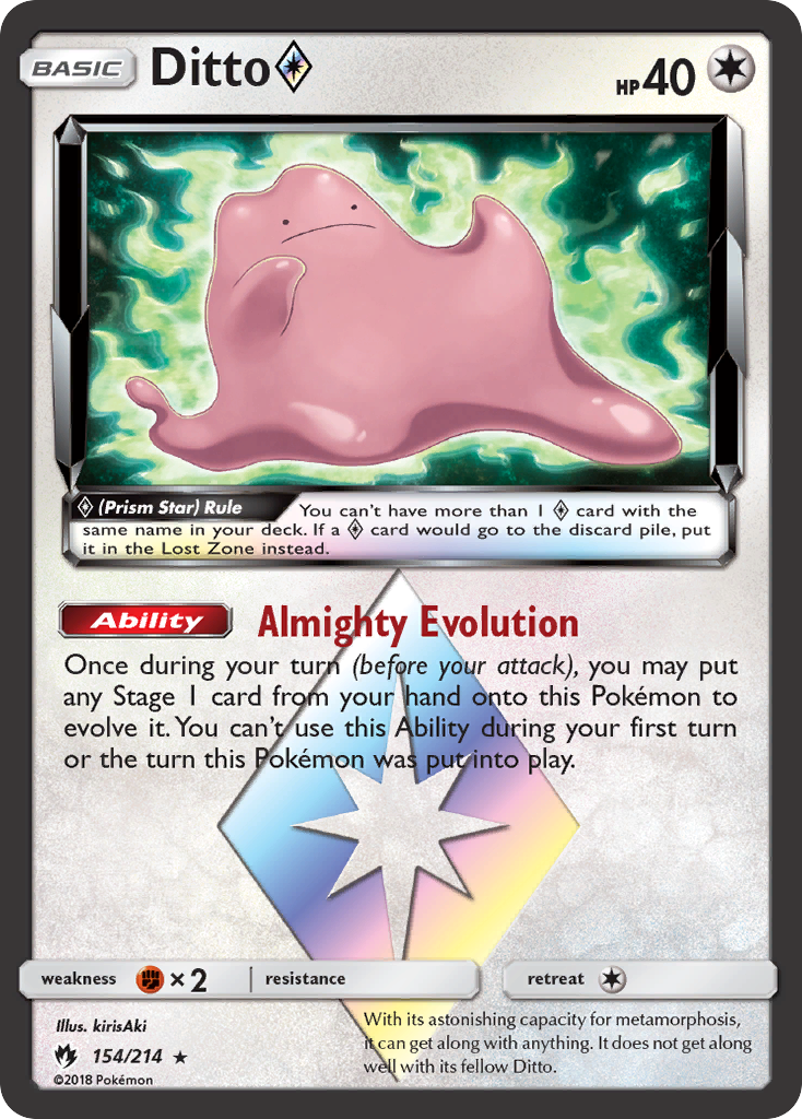 Ditto (154/214) (Prism Star) [Sun & Moon: Lost Thunder] - The Mythic Store | 24h Order Processing