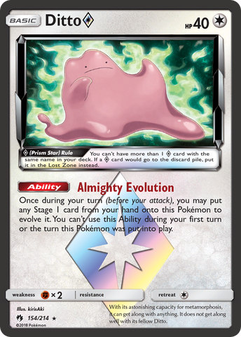 Ditto (154/214) (Prism Star) [Sun & Moon: Lost Thunder] - The Mythic Store | 24h Order Processing