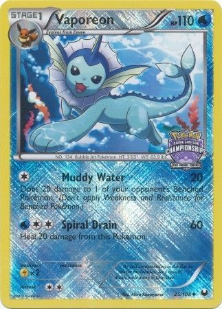 Vaporeon (25/108) (State Province Championship 2013 Promo) [Black & White: Dark Explorers] - The Mythic Store | 24h Order Processing