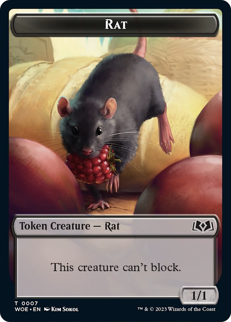 Rat // Food (0013) Double-Sided Token [Wilds of Eldraine Tokens] - The Mythic Store | 24h Order Processing