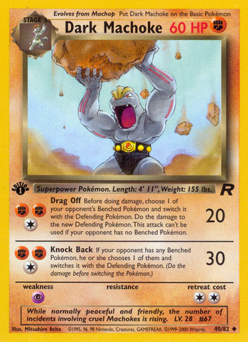 Dark Machoke (40/82) [Team Rocket 1st Edition] - The Mythic Store | 24h Order Processing