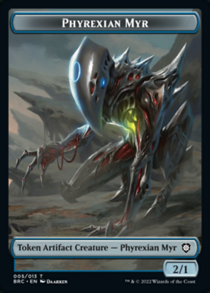 Construct (008) // Phyrexian Myr Double-Sided Token [The Brothers' War Commander Tokens] - The Mythic Store | 24h Order Processing