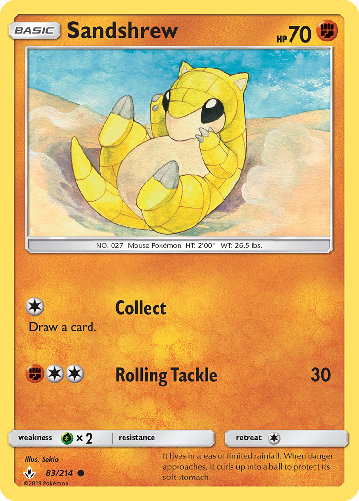 Sandshrew (83/214) [Sun & Moon: Unbroken Bonds] - The Mythic Store | 24h Order Processing