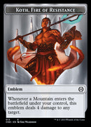 Phyrexian Mite (011) // Koth, Fire of Resistance Emblem Double-Sided Token [Phyrexia: All Will Be One Tokens] - The Mythic Store | 24h Order Processing