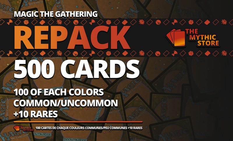 MTG Bulk Repack: 500 Cards (5 Colors) + 10 Rares - The Mythic Store | 24h Order Processing