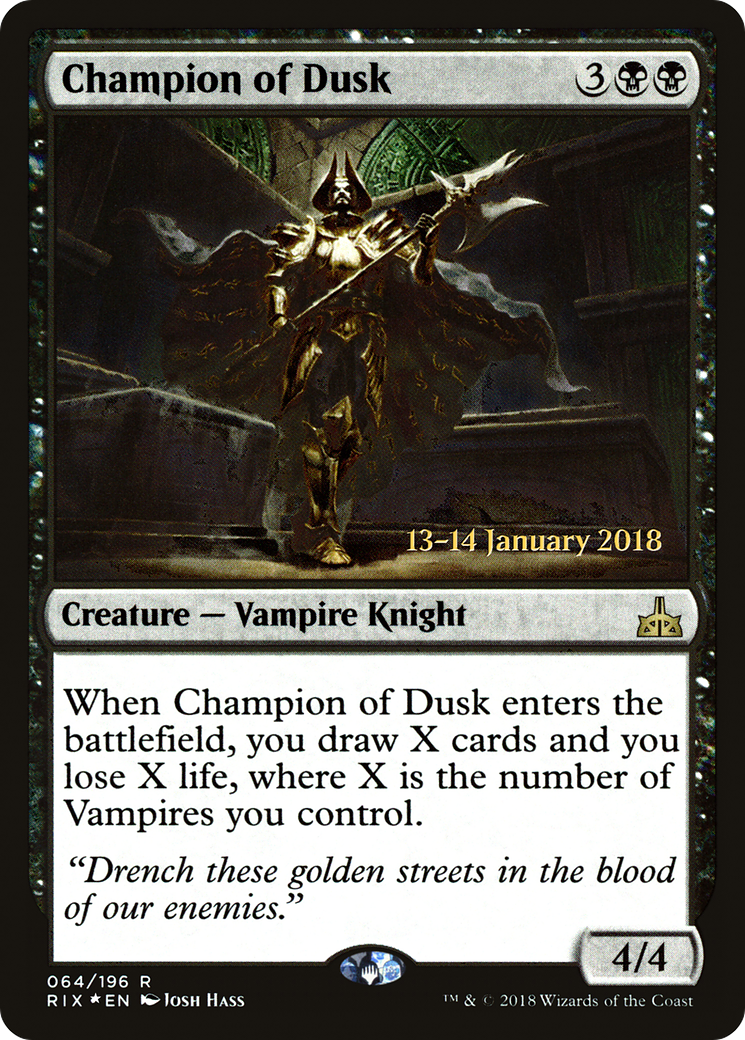 Champion of Dusk [Rivals of Ixalan Prerelease Promos] - The Mythic Store | 24h Order Processing